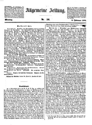 Allgemeine Zeitung Montag 25. Februar 1850