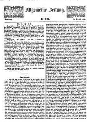Allgemeine Zeitung Sonntag 14. April 1850