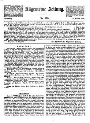 Allgemeine Zeitung Montag 15. April 1850