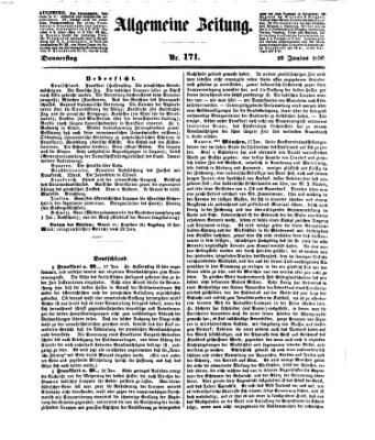 Allgemeine Zeitung Donnerstag 20. Juni 1850