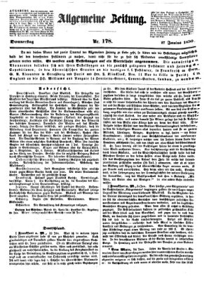 Allgemeine Zeitung Donnerstag 27. Juni 1850