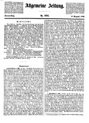 Allgemeine Zeitung Donnerstag 22. August 1850