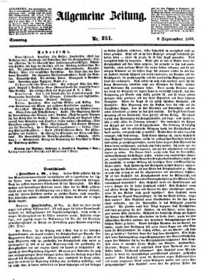 Allgemeine Zeitung Sonntag 8. September 1850