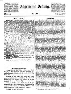 Allgemeine Zeitung Mittwoch 29. Januar 1851