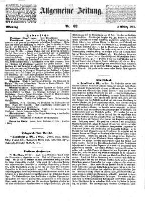 Allgemeine Zeitung Montag 3. März 1851