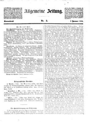 Allgemeine Zeitung Samstag 3. Januar 1852