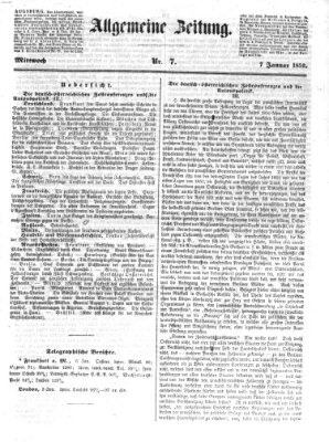 Allgemeine Zeitung Mittwoch 7. Januar 1852