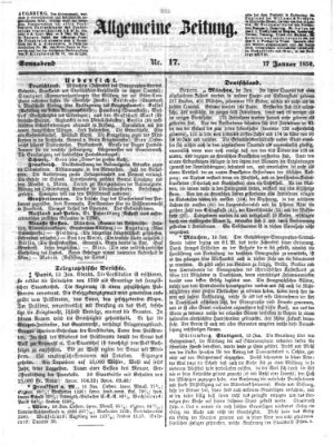Allgemeine Zeitung Samstag 17. Januar 1852