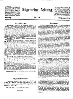 Allgemeine Zeitung Montag 19. Januar 1852