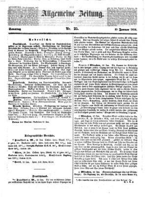 Allgemeine Zeitung Sonntag 25. Januar 1852