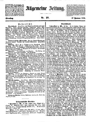 Allgemeine Zeitung Dienstag 27. Januar 1852