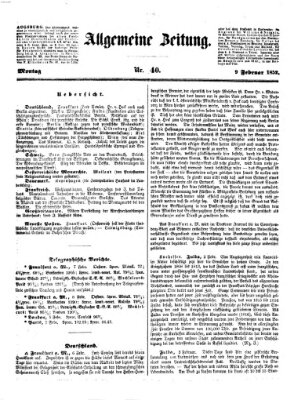 Allgemeine Zeitung Montag 9. Februar 1852