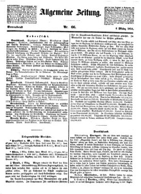 Allgemeine Zeitung Samstag 6. März 1852