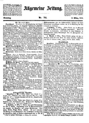 Allgemeine Zeitung Sonntag 14. März 1852