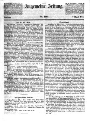 Allgemeine Zeitung Freitag 9. April 1852