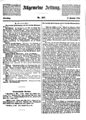 Allgemeine Zeitung Dienstag 15. Juni 1852