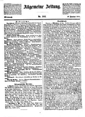 Allgemeine Zeitung Mittwoch 30. Juni 1852
