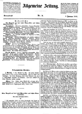 Allgemeine Zeitung Samstag 8. Januar 1853