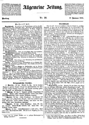 Allgemeine Zeitung Freitag 21. Januar 1853