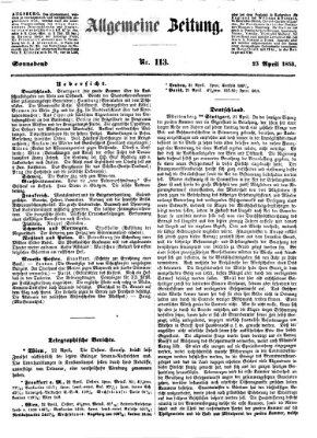 Allgemeine Zeitung Samstag 23. April 1853