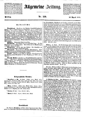 Allgemeine Zeitung Freitag 29. April 1853