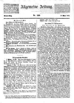 Allgemeine Zeitung Donnerstag 19. Mai 1853