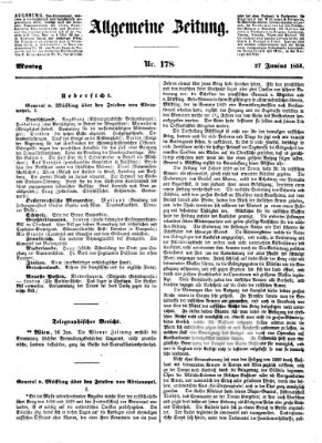 Allgemeine Zeitung Montag 27. Juni 1853