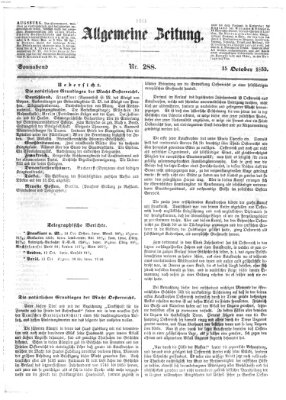 Allgemeine Zeitung Samstag 15. Oktober 1853