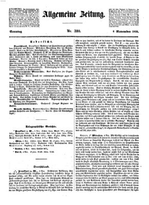 Allgemeine Zeitung Sonntag 6. November 1853