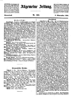 Allgemeine Zeitung Samstag 12. November 1853