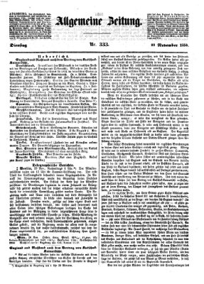 Allgemeine Zeitung Dienstag 29. November 1853