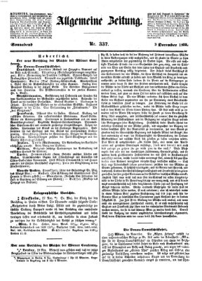 Allgemeine Zeitung Samstag 3. Dezember 1853