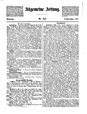 Allgemeine Zeitung Sonntag 25. Dezember 1853