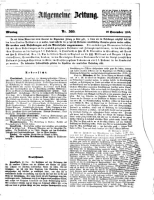 Allgemeine Zeitung Montag 26. Dezember 1853