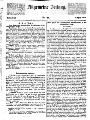 Allgemeine Zeitung Samstag 8. April 1854