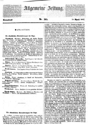 Allgemeine Zeitung Samstag 15. April 1854