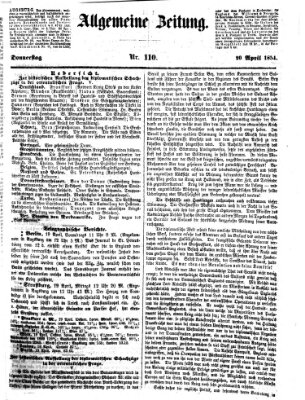 Allgemeine Zeitung Donnerstag 20. April 1854