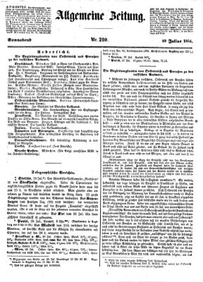 Allgemeine Zeitung Samstag 29. Juli 1854