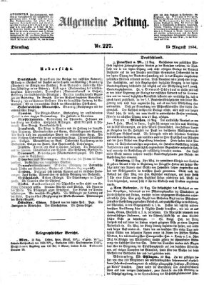 Allgemeine Zeitung Dienstag 15. August 1854
