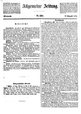 Allgemeine Zeitung Mittwoch 16. August 1854