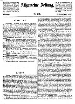 Allgemeine Zeitung Montag 18. September 1854