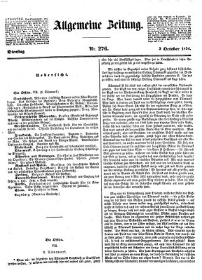 Allgemeine Zeitung Dienstag 3. Oktober 1854