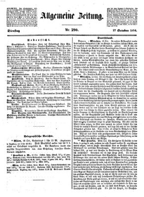 Allgemeine Zeitung Dienstag 17. Oktober 1854