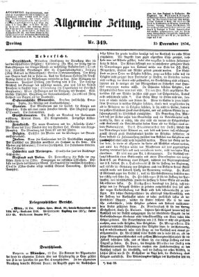Allgemeine Zeitung Freitag 15. Dezember 1854