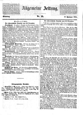 Allgemeine Zeitung Sonntag 21. Januar 1855