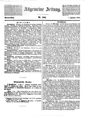 Allgemeine Zeitung Donnerstag 5. Juli 1855