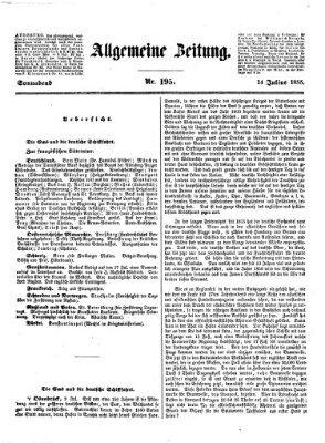 Allgemeine Zeitung Samstag 14. Juli 1855