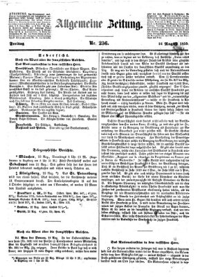 Allgemeine Zeitung Freitag 24. August 1855