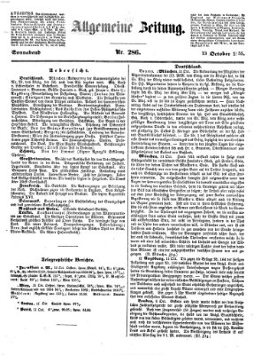 Allgemeine Zeitung Samstag 13. Oktober 1855