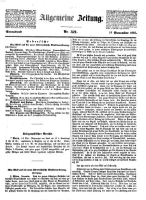 Allgemeine Zeitung Samstag 17. November 1855